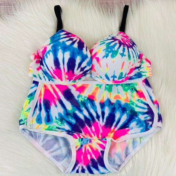 34B/Medium VS PINK Push Up Bra & Boyshort Set - Picture 2 of 8